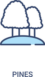 pines concept 2 colored icon simple line element vector image