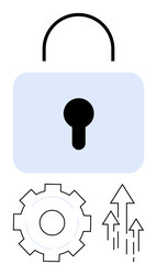 secure technology and growth concept with lock vector image
