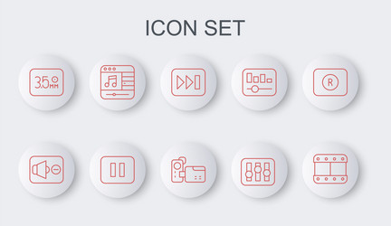 set line play video speaker mute fast forward vector image