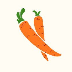 a carrot in flat style isolated image vector image