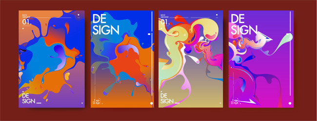 colorful abstract fluid gradient pattern vector image