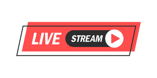 live stream button icon in flat style webinar vector image