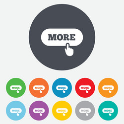 more with hand pointer icon details symbol vector image