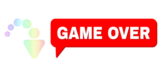 rainbow mesh gradient redo icon and game over chat vector image