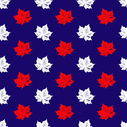 seamless pattern red and white leaves vector image