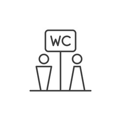 Wc toilet concept simple icon in thin line vector