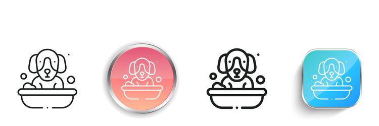 bath icon thin linear regular and button style vector image