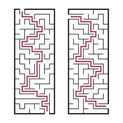 Black rectangular labyrinth with an input vector