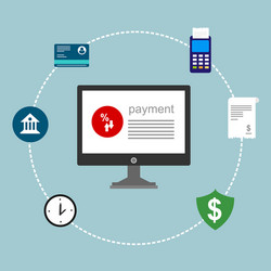 concept online and mobile payments for web page vector image