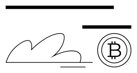 cryptocurrency bitcoin coin with minimalistic vector image