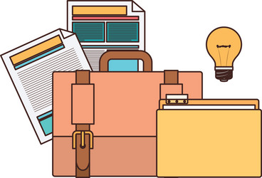 folder with office objects on white background vector image