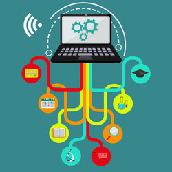 internet applications and connectivity with icons vector image