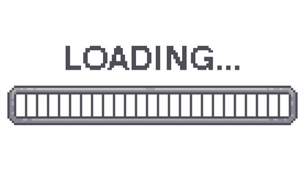 pixel art 8-bit loading bar on white background vector image
