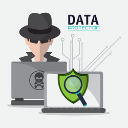 data protection and cyber security system vector image