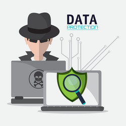 Data protection and cyber security system vector