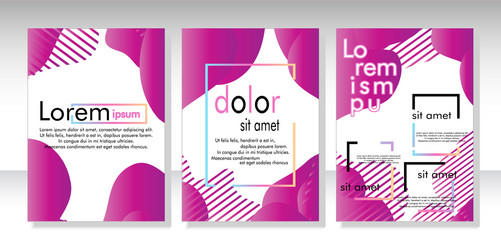 dynamic style banner design set with fluid vector image