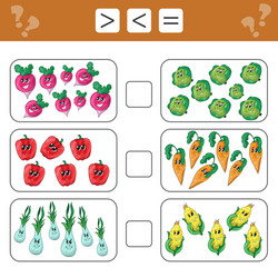 learning mathematics numbers - choose more less vector image