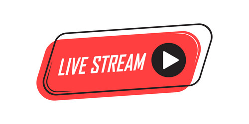 live stream button icon in flat style webinar vector image