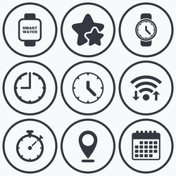 smart watch mechanical clock time and timer vector image
