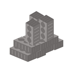 building concrete blocks in flat design vector image
