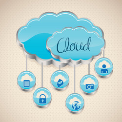 Cloud computers and communications technology vector