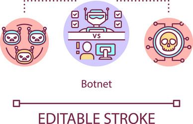 destructive bot network concept icon vector image