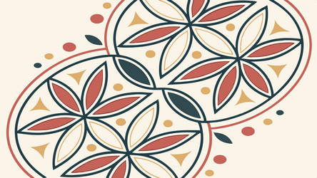 geometric floral pattern with intersecting shapes vector image