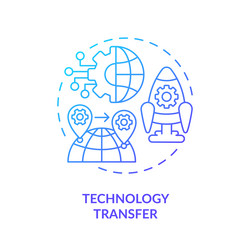 Linear technology transfer icon fdi concept vector