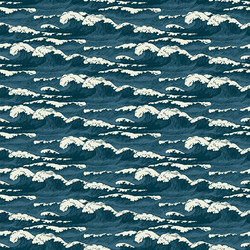 seamless pattern with hand-drawn waves in retro vector image