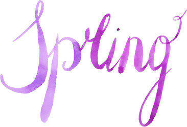 watercolor spring calligraphy script vector