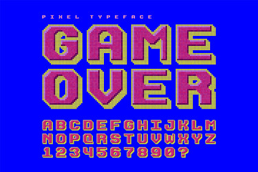 8-Bit Pixel Font - Retro Game Style vector image