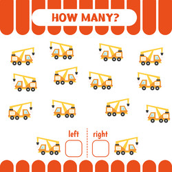 counting game left and right cranes vector image