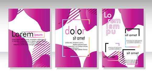 Dynamic style banner design set with fluid vector