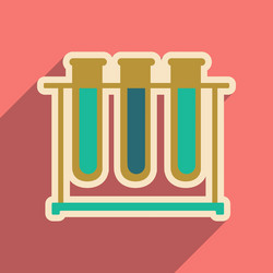 icon of flasks for analysis in flat style vector