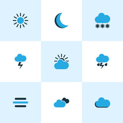 Meteorology colored icons set collection vector