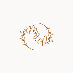 Mw initial wedding monogram logo Royalty Free Vector Image
