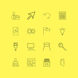 office linear icon set simple outline icons vector image