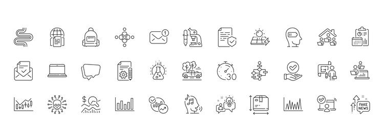 online access intestine and microscope line icons vector image