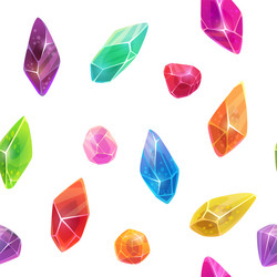 seamless pattern tile with colorful shiny crystals vector image