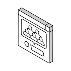 analytics of people requests in internet isometric vector image