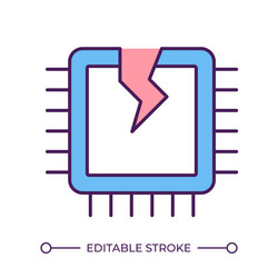 broken cpu rgb color icon vector image