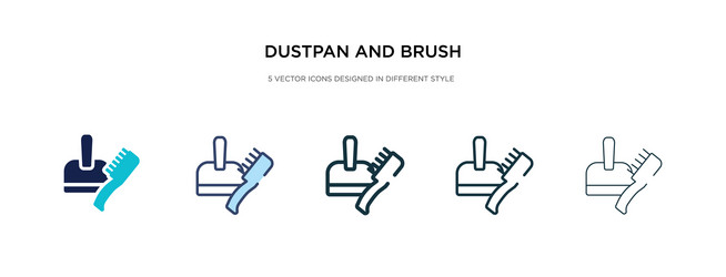 dustpan and brush icon in different style two vector image