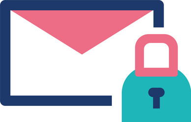 isolated envelope message and padlock vector image
