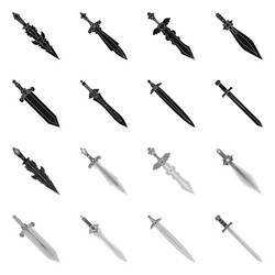 isolated object of game and armor logo collection vector image