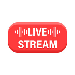 live stream button icon in flat style webinar vector image