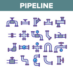 pipeline collection elements icons set vector image