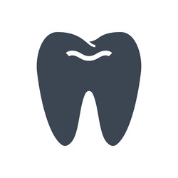 Tooth glyph icon vector