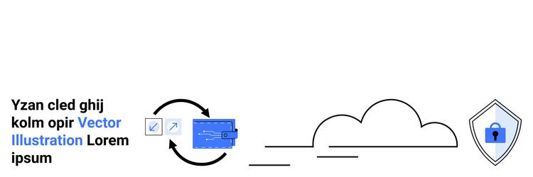 cloud storage data transfer with security shield vector image