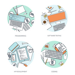 flat background coding vector image