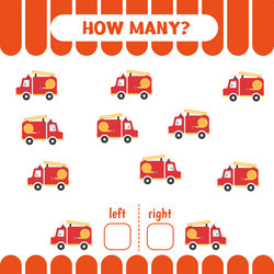 how many fire engines go to the right and left vector image